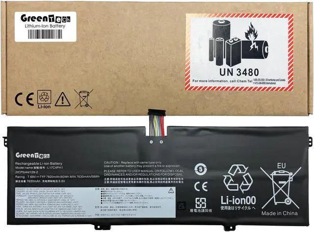 Main image of GREENTECH L17M4PH1 L17C4PH1 BATTERY FOR LENOVO YOGA C930-13IKB 81C4 81EQ 7.68V 60WH L17M4PH2 5B10Q82425 5B10Q82426 5B10W67273 SB10W67301
