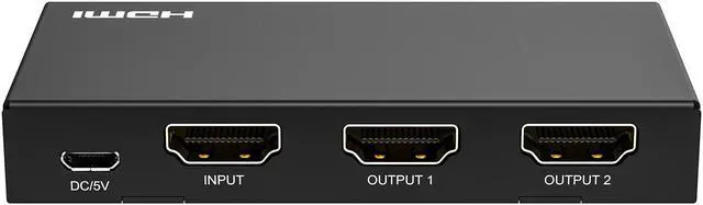 Alt view image 4 of 6 - PORTTA 4K HDMI 2-Port Video Splitter  1x2 HDMI Splitter w/ Solid Aluminum Housing  4K 60Hz