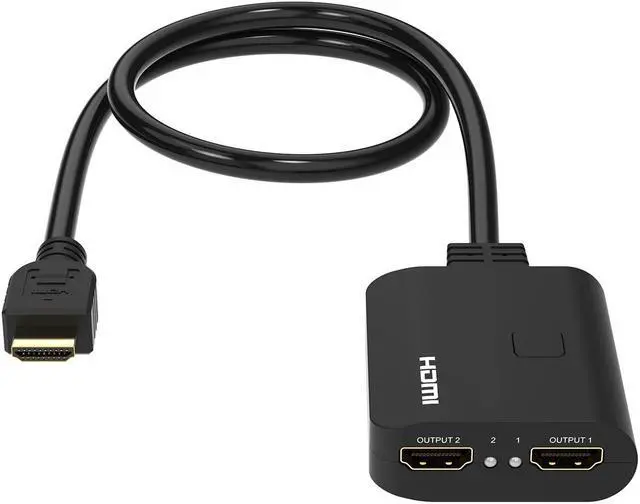 Alt view image 3 of 5 - PORTTA HDMI Splitter 1×2 Splitter Supports 4K@60Hz 4:4:4 HDMI Duplicator/Distributor UltaHD High-Resolution Down Scaler