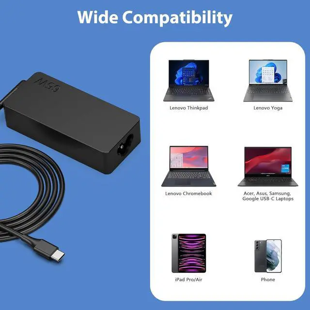 Alt view image 3 of 3 - GREENTECH A19-065N3A 65W USB-C CHARGER FOR ASUS C202XA, C203XA, C204EE, C204MA, C213SA, C214MA, C223NA, C302CA, C403NA, C423NA, C424MA, C424MAR, UX490UA, UX5304VA, UX9702AA, AD10380