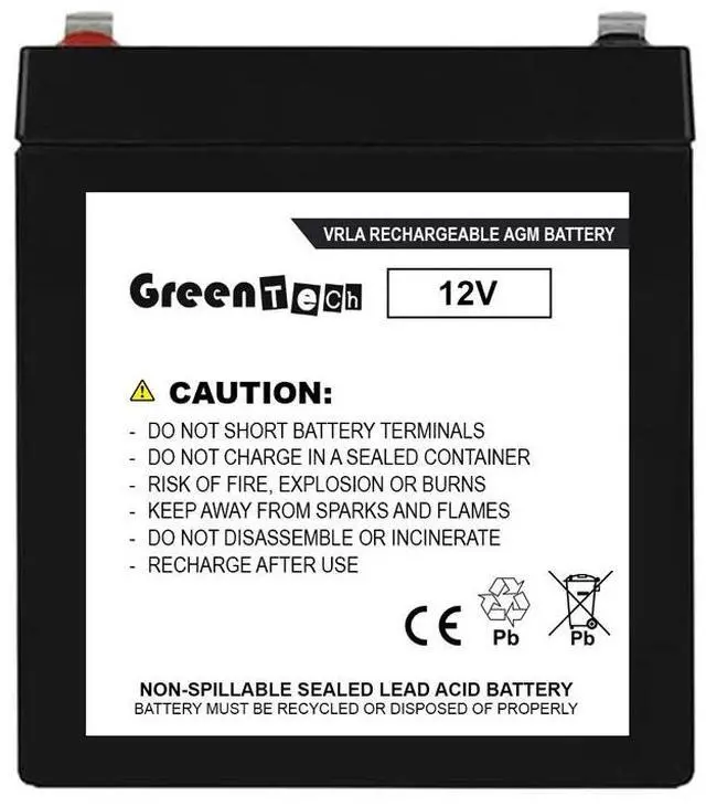 Alt view image 2 of 4 - GREENTECH COMPATIBLE APCRBCV211-12V5AH SLA BATTERY FOR APC BVN650M1, BVN650M1-CA, BW650U1 12V 5AH REPLACES APCRBCV211, Battery Cartridge #211, RBCV211