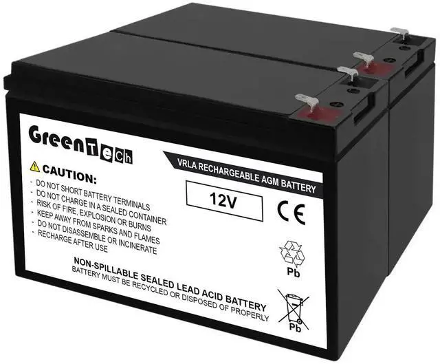 Main image of GREENTECH COMPATIBLE APCRBC177-24V9AH SLA BATTERY FOR APC BVX2200LI, BX2000M, BX2200MI, BX2200MI-FR 24V 9AH REPLACES APCBC177 RBC177 Battery Cartridge #177