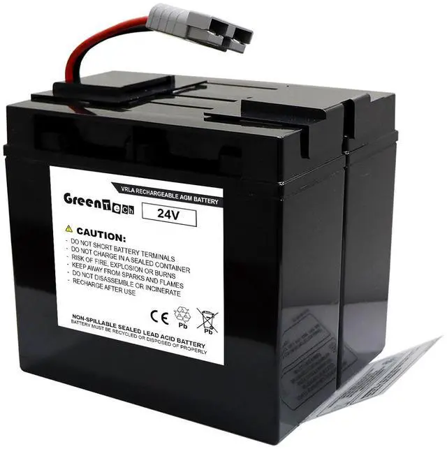 Main image of GREENTECH COMPATIBLE RBC7 24V18AH SLA BATTERY FOR APC SMART-UPS SMT1500C, SMT1500CNC, SMT1500CUS, SMT1500X93, SUA1000XLI 24V 18AH REPLACES RBC7 Battery Cartridge #7 SLA7 RBC 7