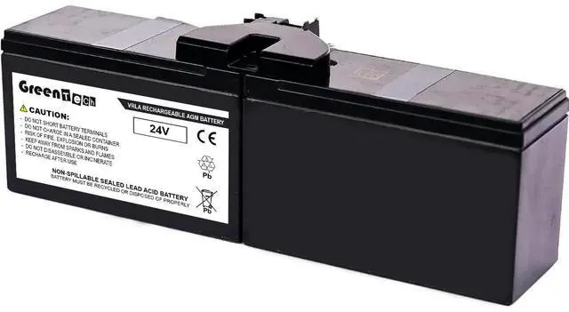 Alt view image 2 of 4 - GREENTECH REPLACEMENT APCRBC161 BATTERY CARTRIDGE #161 FOR APC BN1500M2, BN1500M2-CA, BR1350MS, BR1350MS-TW, BR1500M2-LM, BR1200SI, APCRBC161, RBC161 - 24V 7AH