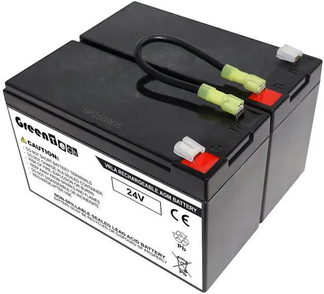 Alt view image 4 of 5 - GREENTECH COMPATIBLE APCRBC113-24V SLA BATTERY FOR APC BR1100CI, BX1100CI, BX1400U, SMC2000I2U-BR, SX31K1CI 24V 7AH REPLACES APCRBC113 RBC113 Battery Cartridge #113