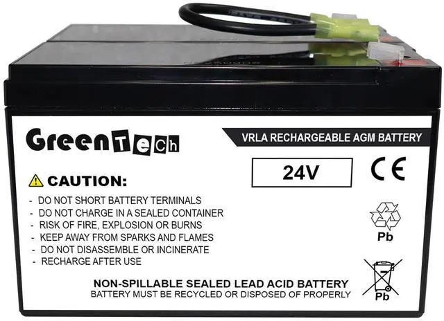 Alt view image 3 of 5 - GREENTECH COMPATIBLE APCRBC113-24V SLA BATTERY FOR APC BR1100CI, BX1100CI, BX1400U, SMC2000I2U-BR, SX31K1CI 24V 7AH REPLACES APCRBC113 RBC113 Battery Cartridge #113