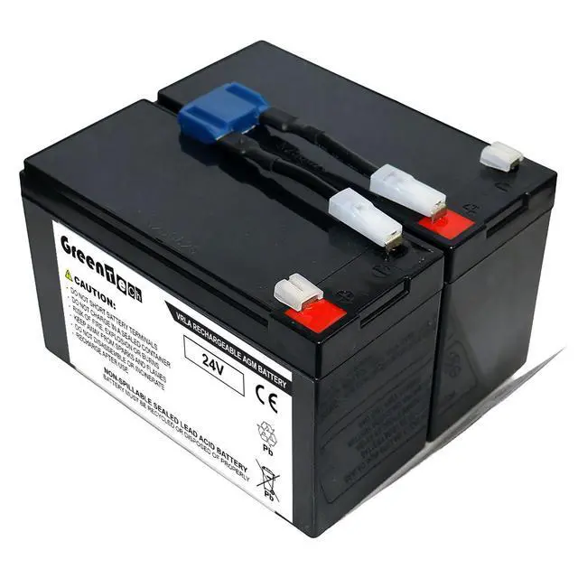 Alt view image 2 of 4 - GREENTECH COMPATIBLE RB1270X2E SLA BATTERY FOR CYBERPOWER UPS M550L - 24VDC (12V, 7AH X2)