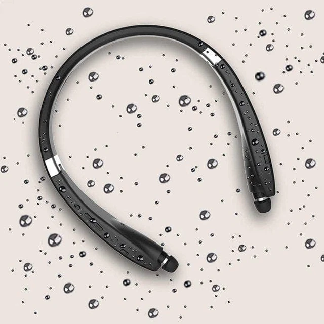 Alt view image 7 of 7 - Foldable Bluetooth Headset,Lightweight Retractable Bluetooth Headphones for Sports&Exercise, Noise Cancelling Stereo Neckband Wireless Headset