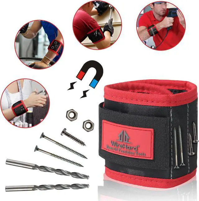 Main image of PREMIUM Magnetic Wristband Armband with Strong Magnets for Holding Screws, Nails, Bolts, Drills and Screwdriver Bits set - for Holding Sewing Tools - The Best Tools Gifts For Men - Handyman - Dad