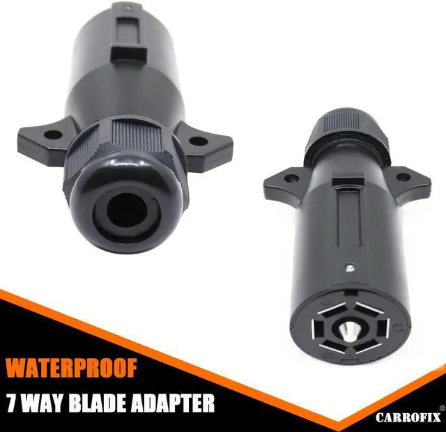 Alt view image 4 of 7 - CARROFIX RV Blade 7 Way Round Trailer Connector - 7 Pin Trailer Light Adapter Plug