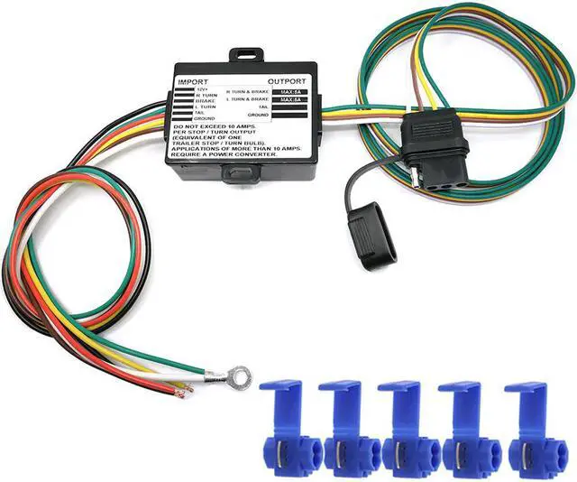Main image of CARROFIX Powered 3-to-2-Wire Trailer Taillight Converter with 60" Wiring Harness - LED Compatible Trailer Converter