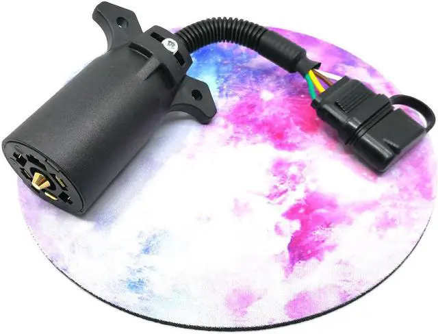 Alt view image 6 of 7 - CARROFIX 7-Way Round RV Blade to 4-Way Flat Trailer Wiring Adapter Connector Plug 7/4 Pin