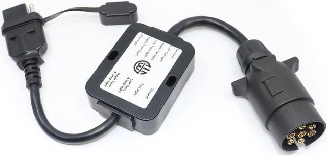 Main image of CARROFIX Trailer Light Converter European Round 7-Pin Connector to US 4-Way Flat Pin Plug