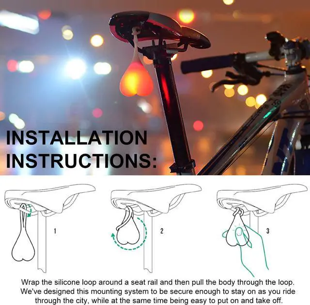 Alt view image 6 of 7 - Carrofix Bicycle Tail Light Egg Light Creative Silicone Riding Night Safety Waterproof LED Warning Light