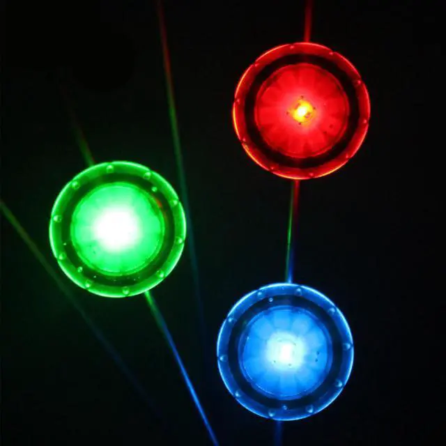 Main image of Carrofix Bike Spoke Lights 9 Red Green and Blue Three Packs pack Waterproof Easy to Install Wheel Lights With Batteries Riding Gear Accessories