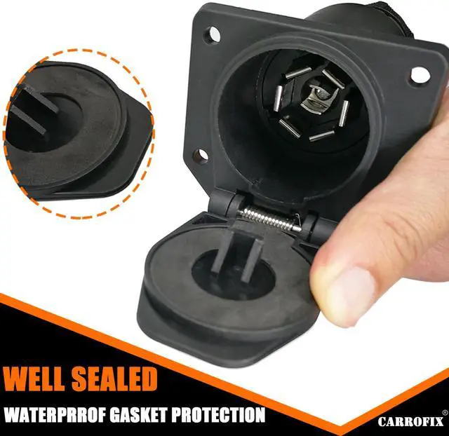 Alt view image 4 of 7 - CARROFIX RV Blade 7-Way Replacement Trailer Socket - Vehicle End 7-Pin Trailer Light Connector Adapter