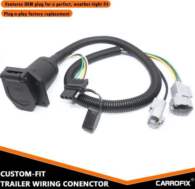 Alt view image 3 of 7 - CARROFIX Multi-Towing 7-Way Blade and 4-Way Flat Vehicle Trailer Connector Wiring Harness Fits for 2007-2013 Toyota Tundra with Factory Tow Package