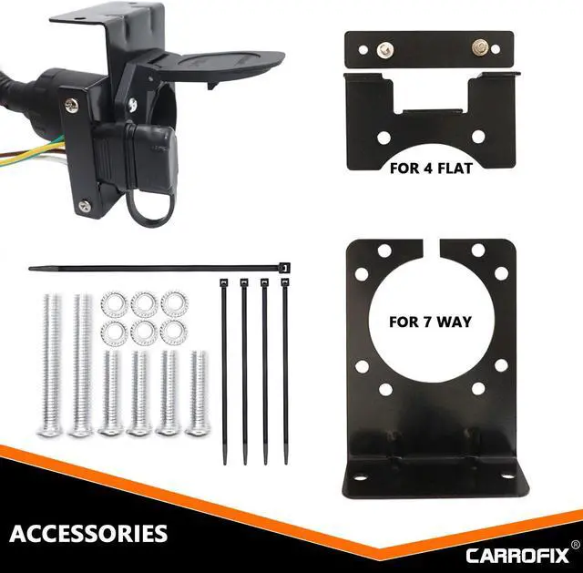 Alt view image 7 of 7 - CARROFIX Multi-Towing 7-Way Blade and 4-Way Flat Vehicle Trailer Connector Wiring Harness Fits for 2007-2013 Toyota Tundra with Factory Tow Package