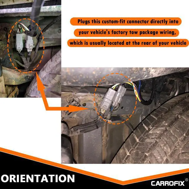 Alt view image 5 of 7 - CARROFIX Multi-Towing 7-Way Blade and 4-Way Flat Vehicle Trailer Connector Wiring Harness Fits for 2007-2013 Toyota Tundra with Factory Tow Package