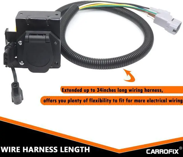 Alt view image 6 of 7 - CARROFIX Multi-Towing 7-Way Blade and 4-Way Flat Vehicle Trailer Connector Wiring Harness Fits for 2007-2013 Toyota Tundra with Factory Tow Package