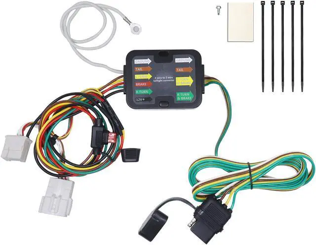Main image of CARROFIX Custom Fit CRV Wiring Harness with 4 Way Flat Trailer Connector for 2012-2016 Honda CR-V Simple Plug-in Hitch Wire Harness