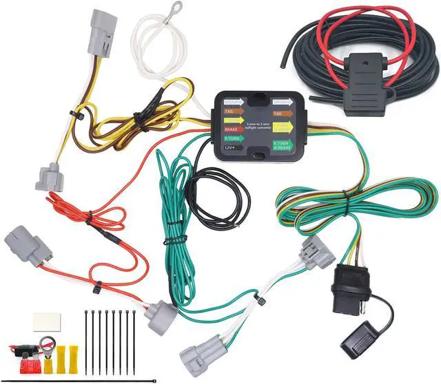 Main image of CARROFIX Custom Fit Vehicle Taillight Wiring Harness with 4-Way Flat Trailer Connector for 2016-2023 Toyota Tacoma