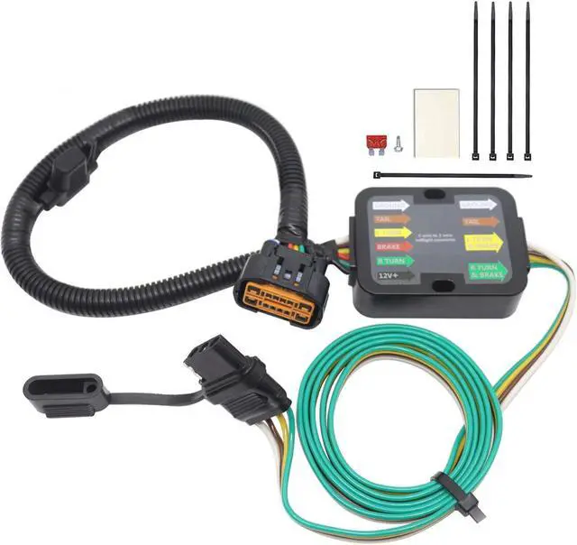 Main image of Vehicle-Side Wiring Harness Kit w/ 4 Pin Flat Trailer Connector for Hyundai KIA