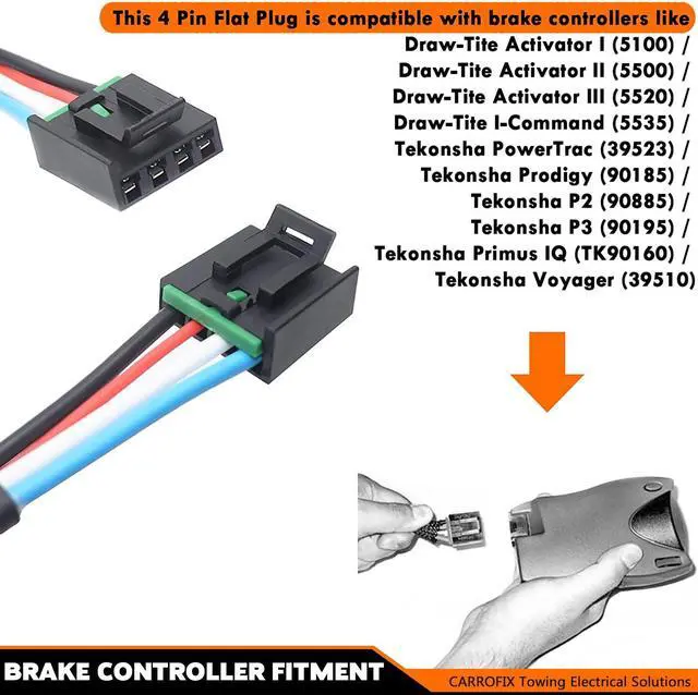 Alt view image 6 of 7 - CARROFIX Plug-in Wiring Adapter Trailer Brake Controller Harness Compatible with 2009-2021 Ford, F-150, 2017-2022 F-250 350 450 550 Super Duty