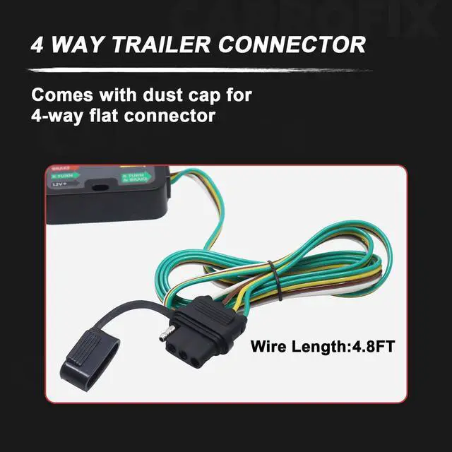 Alt view image 7 of 7 - CARROFIX Custom Fit CRV Wiring Harness with 4 Way Flat Trailer Connector for 2012-2016 Honda CR-V Simple Plug-in Hitch Wire Harness
