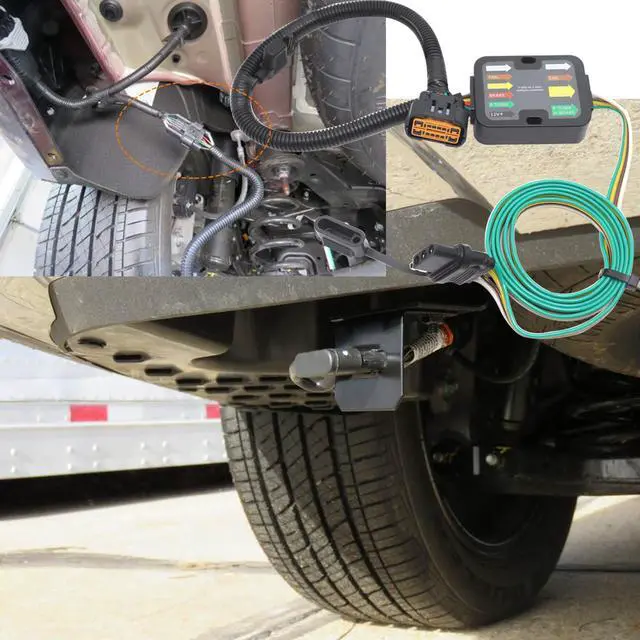 Alt view image 6 of 6 - Vehicle-Side Wiring Harness Kit w/ 4 Pin Flat Trailer Connector for Hyundai KIA