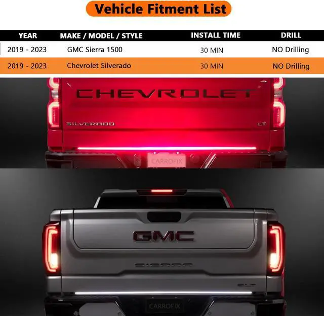 Alt view image 3 of 6 - Custom Fit Blade Quick Connect Wiring Harness Adapter for LED Tailgate Light Bar