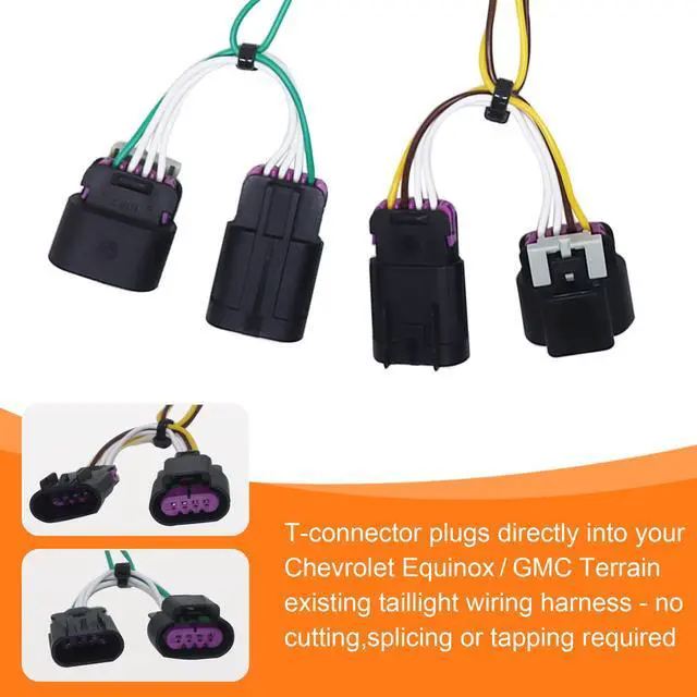 Alt view image 3 of 7 - CARROFIX Custom Fit 4-Way Flat Vehicle Trailer Wiring Harness, 56094 Compatible with 2010-2017 Chevrolet Equinox & GMC Terrain