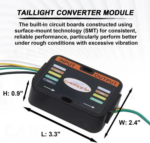 Alt view image 7 of 7 - CARROFIX 4 Way Flat Trailer Tow Harness For 2014-2018 Jeep Cherokee Custom Fit Taillight Wiring Harness Kit