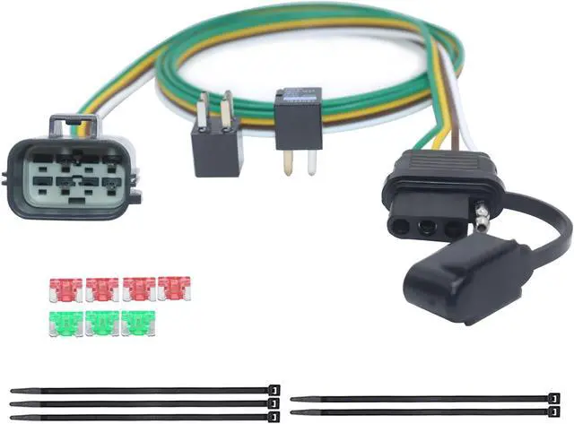 Main image of CARROFIX Trailer Tow Harness, 4 Pin Flat Wiring Kit for Factory Tow Package, Compatible with GMC Acadia, Chevrolet Traverse and Buick Enclave