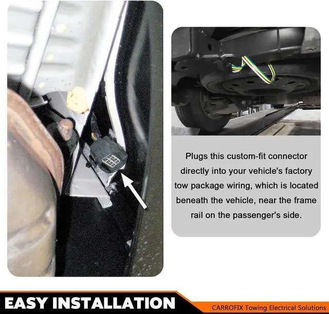 Alt view image 6 of 7 - CARROFIX Trailer Tow Harness, 4 Pin Flat Wiring Kit for Factory Tow Package, Compatible with GMC Acadia, Chevrolet Traverse and Buick Enclave