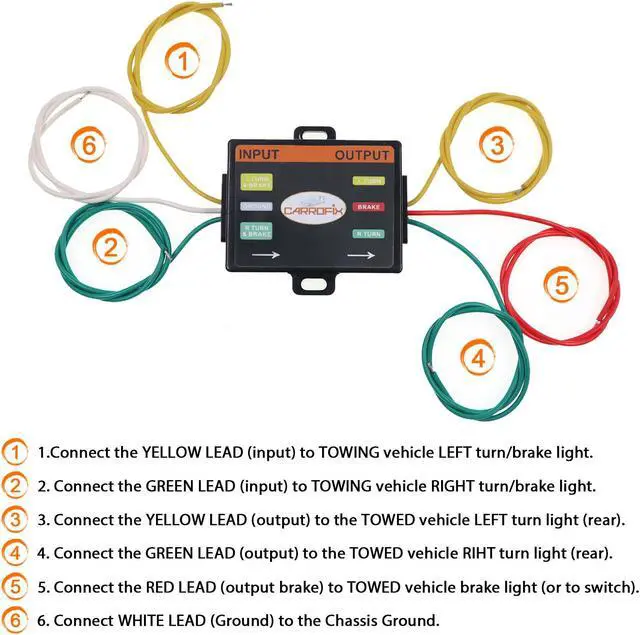 Alt view image 5 of 7 - CARROFIX LED Compatible 2 Wire to 3 Wire Trailer Tail Light Converter Electrical Adapter