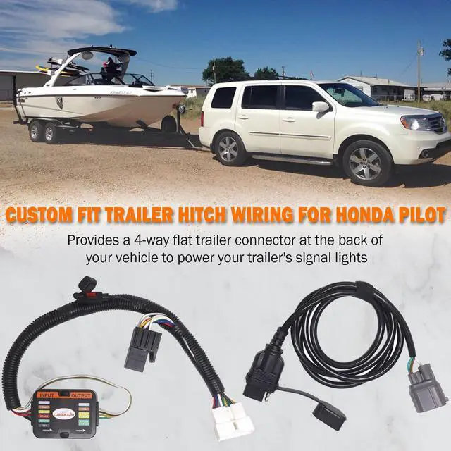 Alt view image 5 of 7 - CARROFIX Custom-Fit Vheicle Wiring Kit with 4 Way Flat Trailer Connector for 2012-2015 Honda Pilot with Factory Tow Package