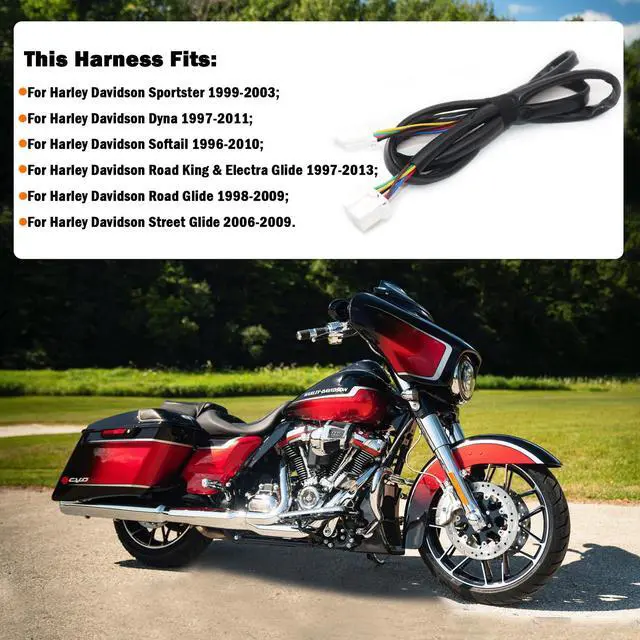 Alt view image 4 of 7 - CARROFIX Replacement 2120-1060 Harley Rear Tail Light Fender Wiring Harness Plug-N-Play NRFH-01