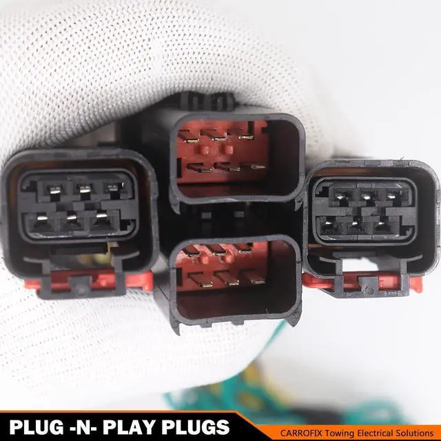 Alt view image 5 of 6 - CARROFIX Custom Fit T-Connector Harness 4 Way Flat Trailer Hitch Wiring Vehicle-Side 4 Pole Flat Connector, Compatible with 2004 - 2007 Chrysler Town & Country, 2004 - 2007 Dodge Caravan, 2004 - 2007