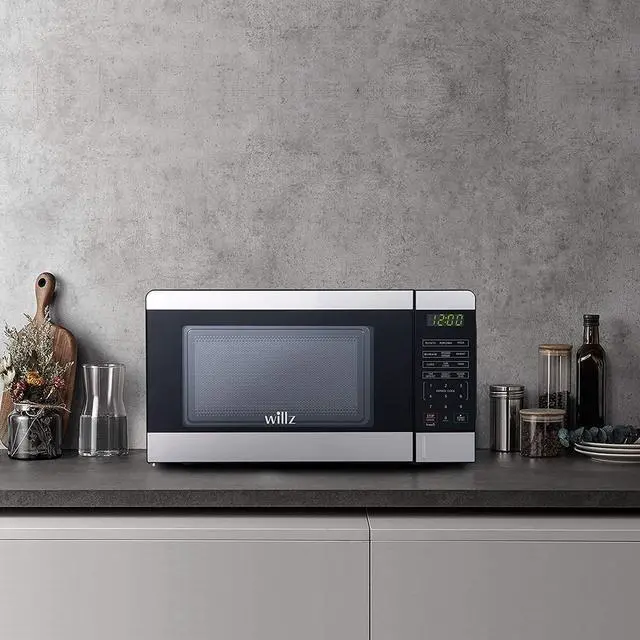 Alt view image 2 of 6 - Willz WLCMV207S2-07 Countertop Small Microwave Oven with 6 Preset Cooking Programs Interior Light LED Display, 0.7 Cu.Ft, Stainless Steel