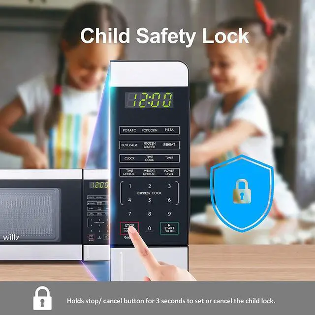 Alt view image 3 of 6 - Willz WLCMV207S2-07 Countertop Small Microwave Oven with 6 Preset Cooking Programs Interior Light LED Display, 0.7 Cu.Ft, Stainless Steel