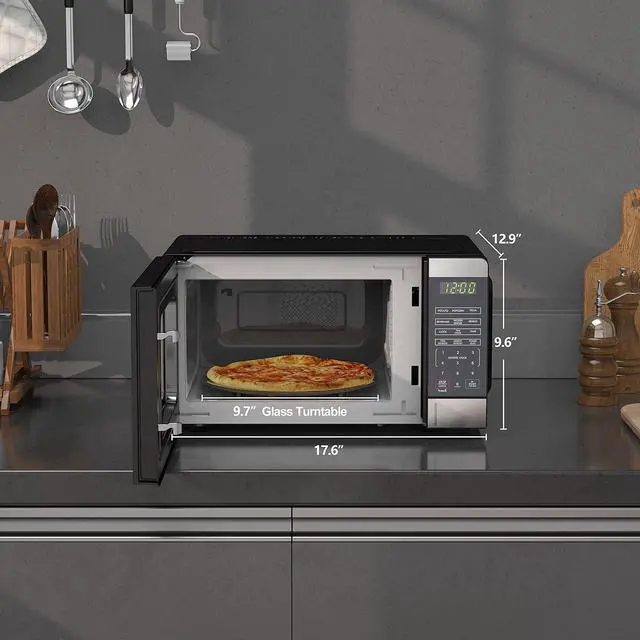 Alt view image 6 of 6 - Willz WLCMV207S2-07 Countertop Small Microwave Oven with 6 Preset Cooking Programs Interior Light LED Display, 0.7 Cu.Ft, Stainless Steel