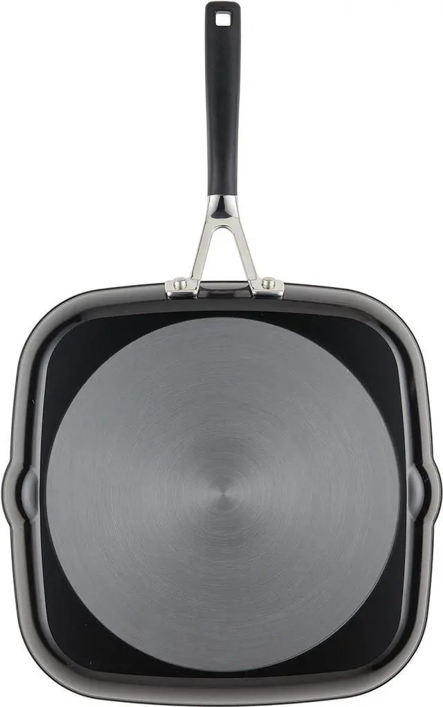 Alt view image 7 of 7 - KitchenAid Hard Anodized Nonstick Square Grill Pan/Griddle with Pour Spouts, 11.25 Inch, Onyx Black