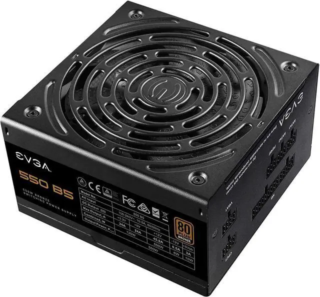 Alt view image 11 of 14 - EVGA 550 B5, 80 Plus BRONZE 550W, Fully Modular, EVGA ECO Mode, 5 Year Warranty, Compact 150mm Size, Power Supply - 220-B5-0550-V1