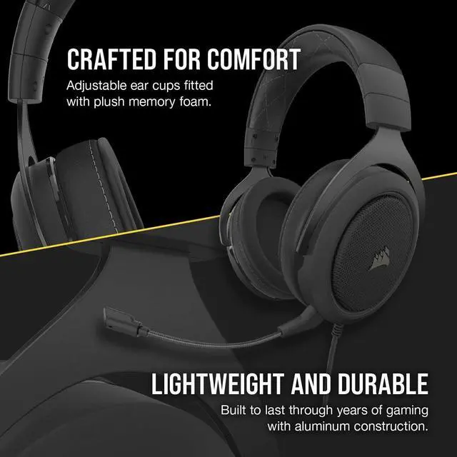 Alt view image 13 of 14 - Corsair HS60 PRO - 7.1 Virtual Surround Sound Gaming Headset with USB DAC - Works with PC, Xbox Series X, Xbox Series S, Xbox One, PS5, PS4, and Nintendo Switch - Carbon (CA-9011213-NA)