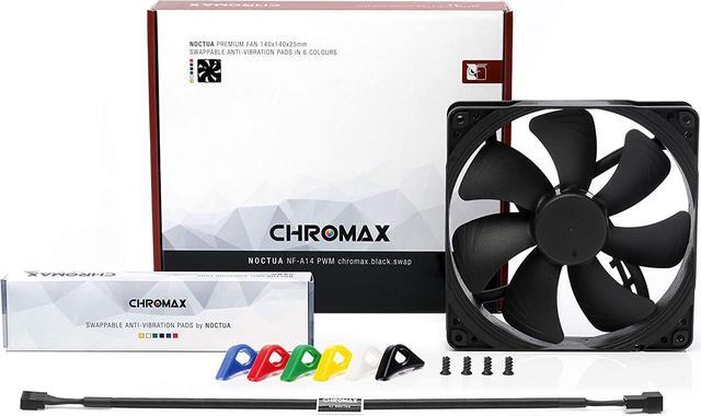 Alt view image 2 of 10 - Noctua NF-A14 PWM chromax.Black.swap, Premium Quiet Fan, 4-Pin (140mm, Black)