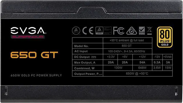 Alt view image 14 of 15 - EVGA SuperNOVA 650 GT, 80 Plus Gold 650W, Fully Modular, Auto Eco Mode with FDB Fan, 100% Japanese Capacitors, 7 Year Warranty, Includes Power ON Self Tester, Compact 150mm Size, 220-GT-0650-Y1