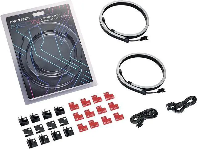 Alt view image 15 of 17 - Phanteks NEON Digital-RGB LED Strip Combo Set - 2x 400mm Smooth Lighting Strip, Full Color Range, Flexible Mounting, PH-NELEDKT_CMBO