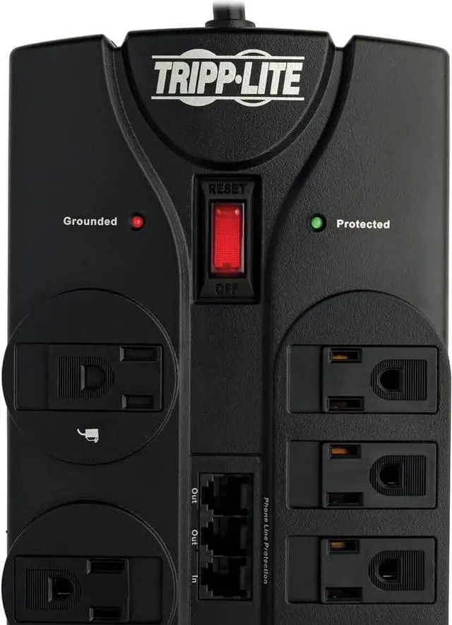 Alt view image 13 of 16 - TRIPP LITE TLP1208TELTV 8 Feet 12 Outlets 2880 Joules Tel / Moden and Coaxial Protection - Protect It! Surge Suppressor