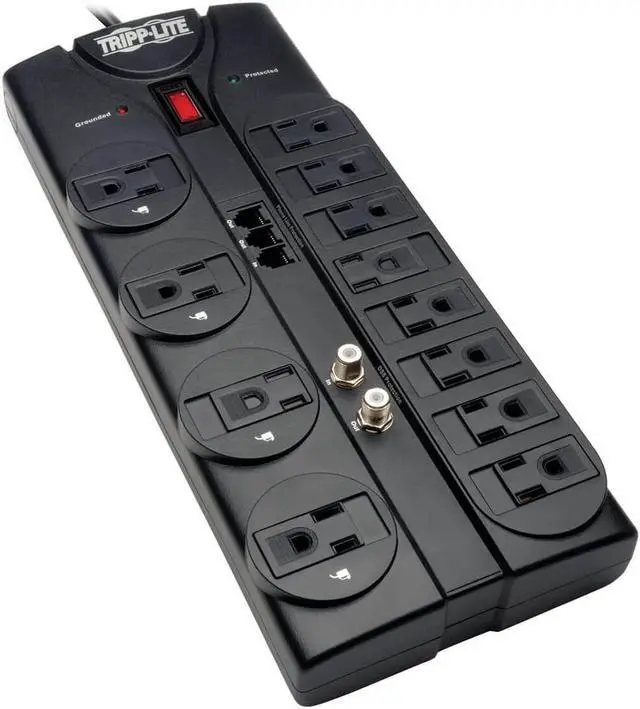Alt view image 16 of 16 - TRIPP LITE TLP1208TELTV 8 Feet 12 Outlets 2880 Joules Tel / Moden and Coaxial Protection - Protect It! Surge Suppressor